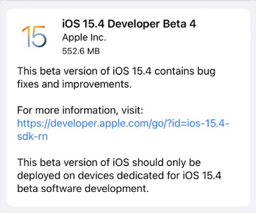 iOS15.4Beta4ŻһҪ